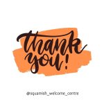 Black text on orange background that reads Thank you!